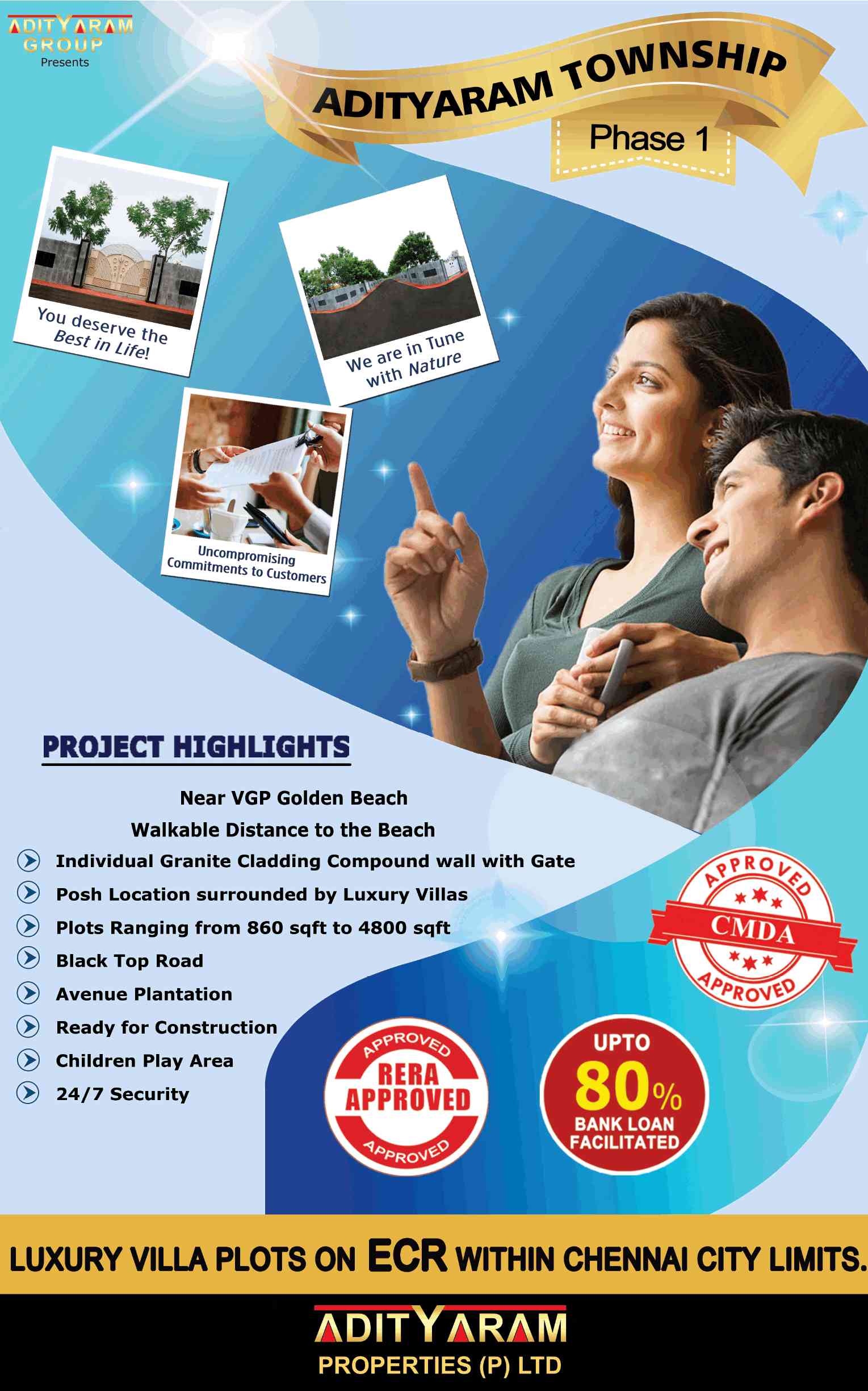 Experience the eloquence of pleasant living space at Adityaram Township in Chennai